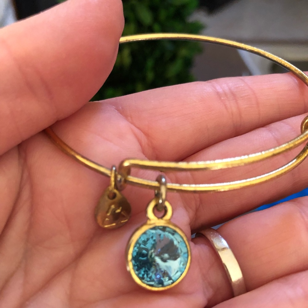 Alex and Ani gold and blue crystal bracelet - Picture 2 of 3